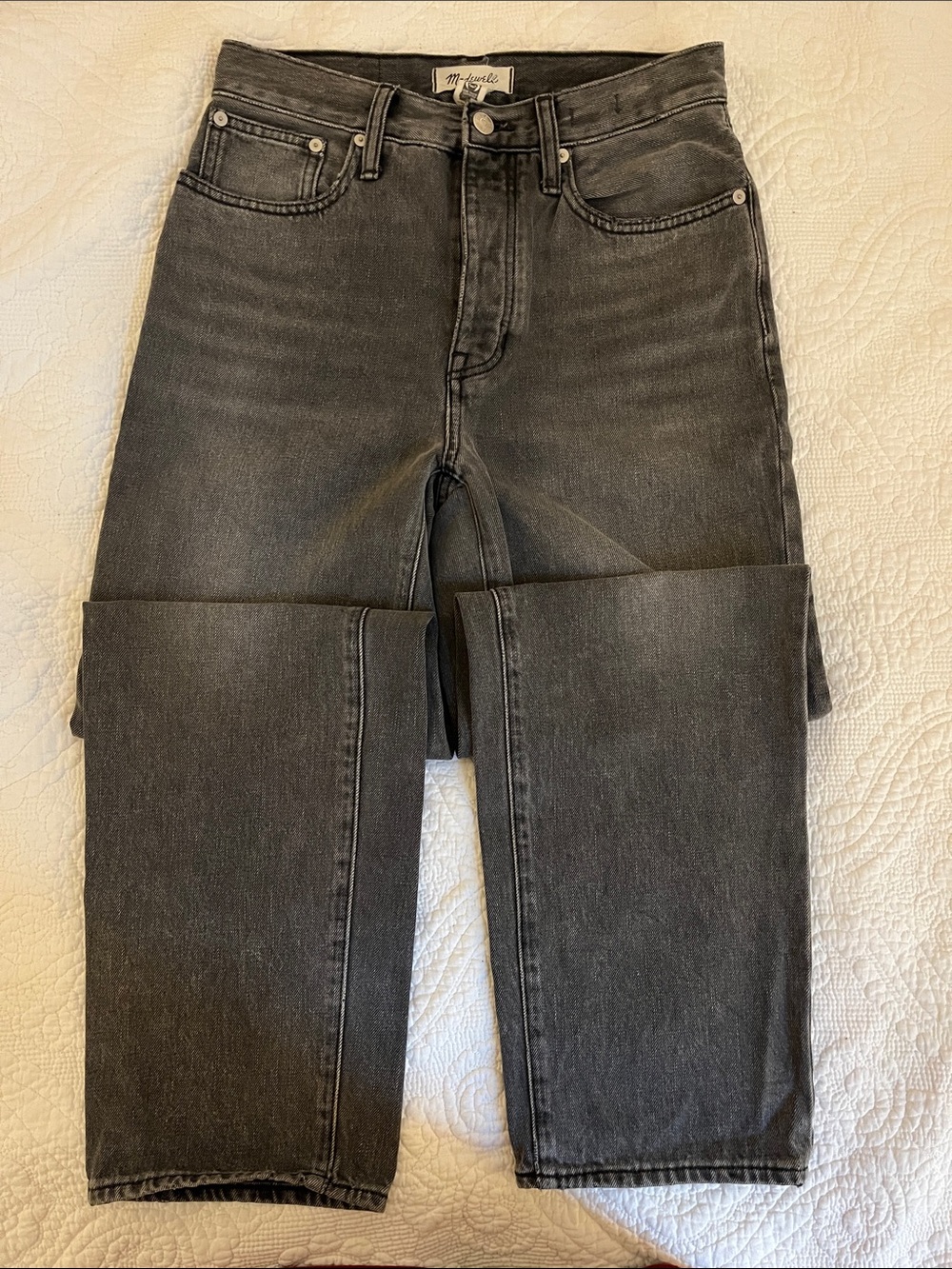 Madewell Men's Straight Jeans - Charcoal Gray Wash 24